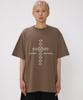 BOUNDARY Cross Line Graphic Semi-Overfit Short Sleeve T-Shirt [Light Brown]
