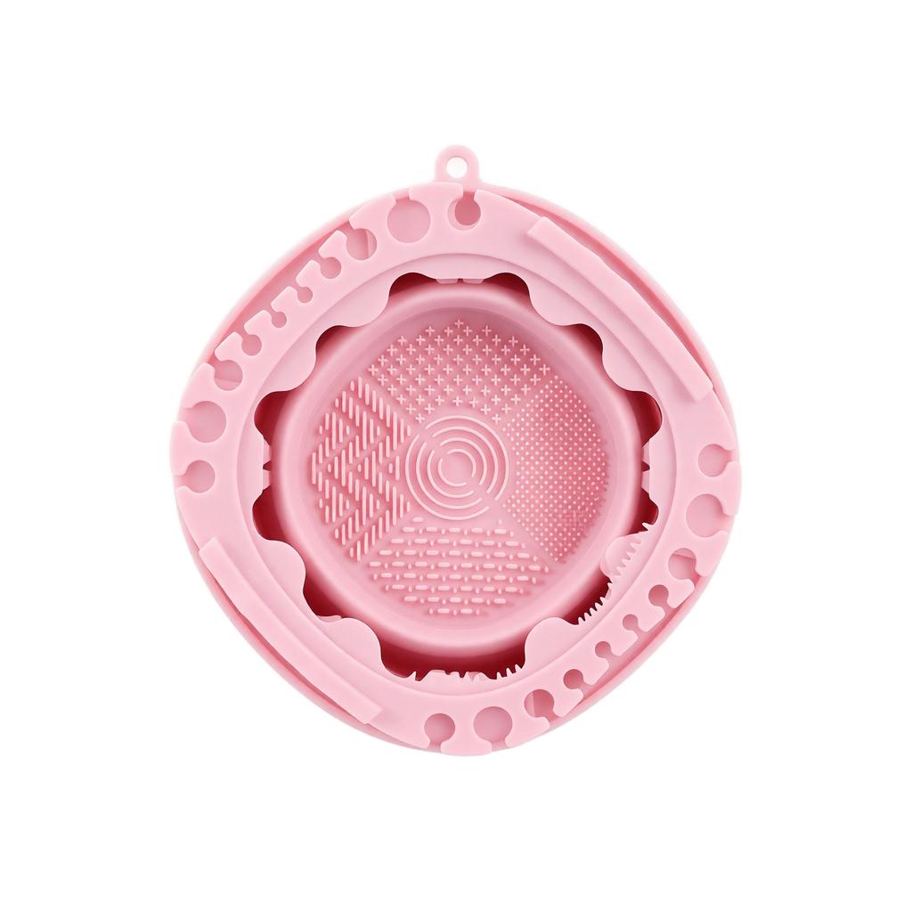 Foldable Silicone Brush Washer - Portable Paint Brush Cleaning Cup with Color Mixing Tray for Students