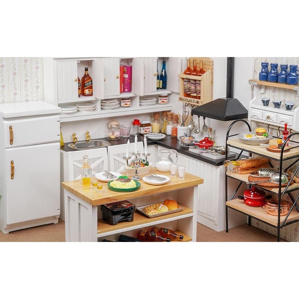 1/12 Miniature Pots Cooking Pot Set of 4 Dollhouse Kitchen Cookware Accessories