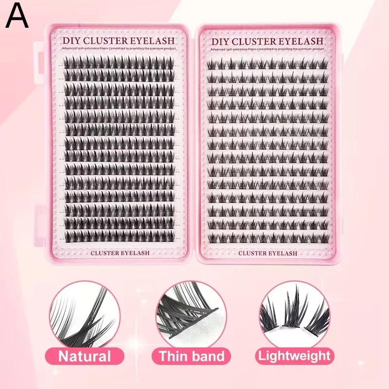 392 Pcs Eyelash Extension Kit Fluffy Eyelash Extension Kit With Lash Bond And Seal Lash Tweezers Thick Lash Clusters Wispy
