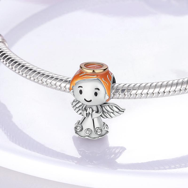Original Charms Copper Creative And Cute Angel Baby Beads Fit Charms Plata Bracelets For Women Jewelry Making Fine Gifts