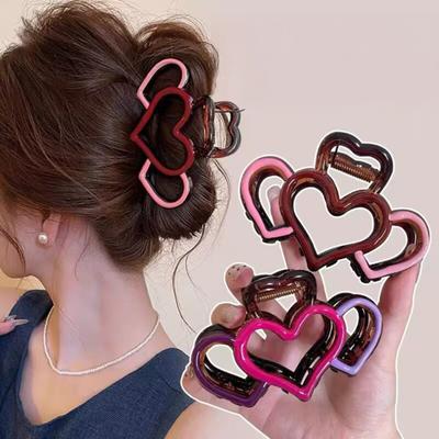 Hair Claw Hollow Heart Design Back Head Hair Clip Strong Grip Hair Clip Women Hair Styling Tool Hair Accessory