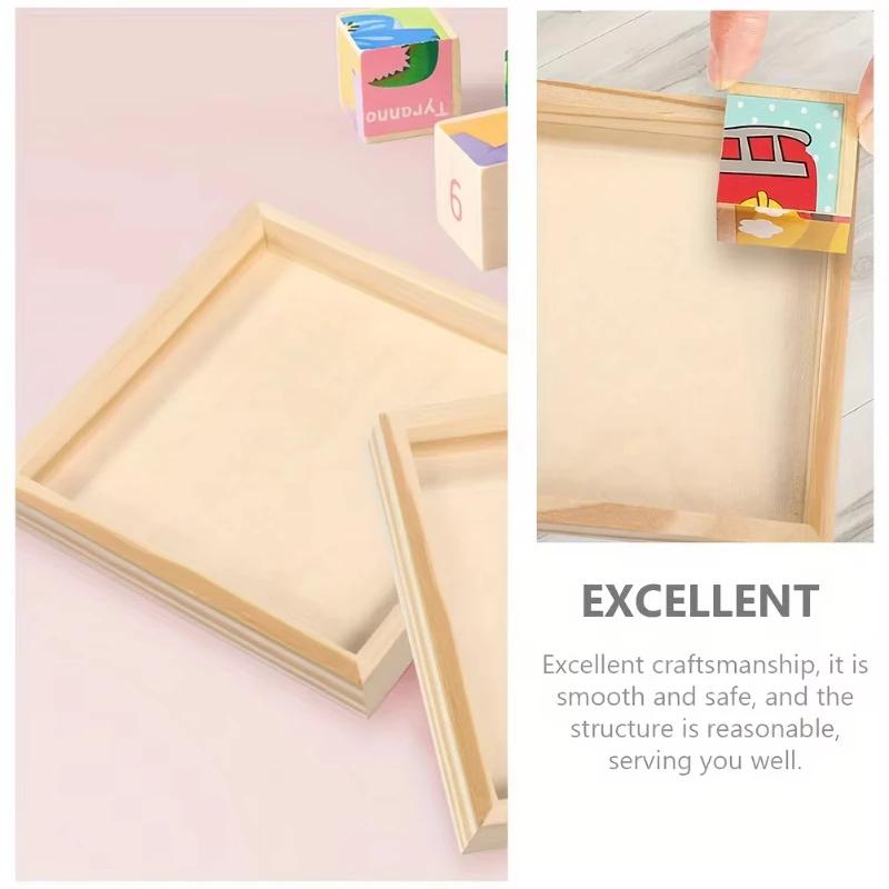 A Top Quality Hexagonal Painting Tray 9/16 Puzzle Pieces 3D Wooden Tray Solid Toy Storage Tray