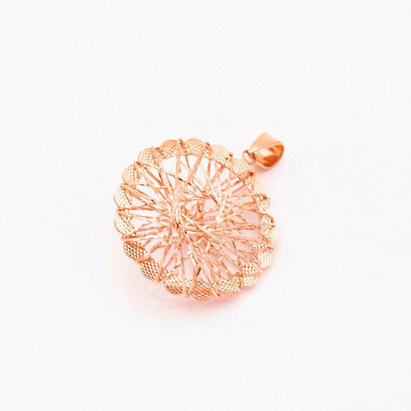 Purple Gold Round Brushed Pendant Fashion Temperament Rose Gold Plated Color Gold Necklace