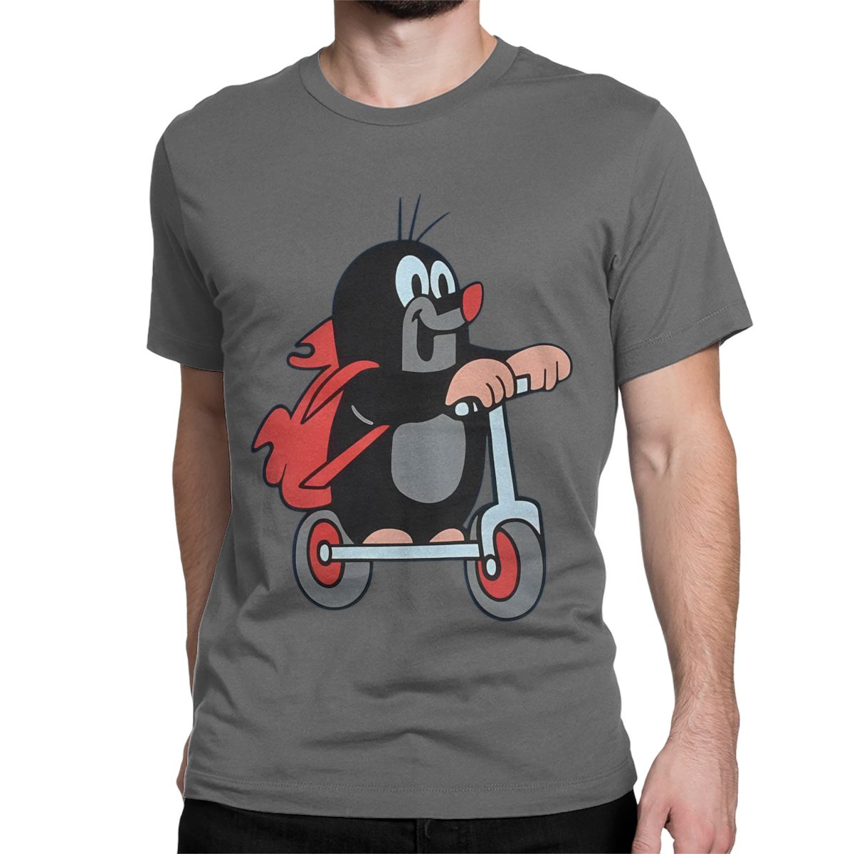 BenberFashion Coole De Kleine Muis Fiets T-shirts Mannen Vrouwen Ronde Hals Puur Katoen T-shirts Cartoon Vrienden Samen T-shirt Nieuwe Kleding M