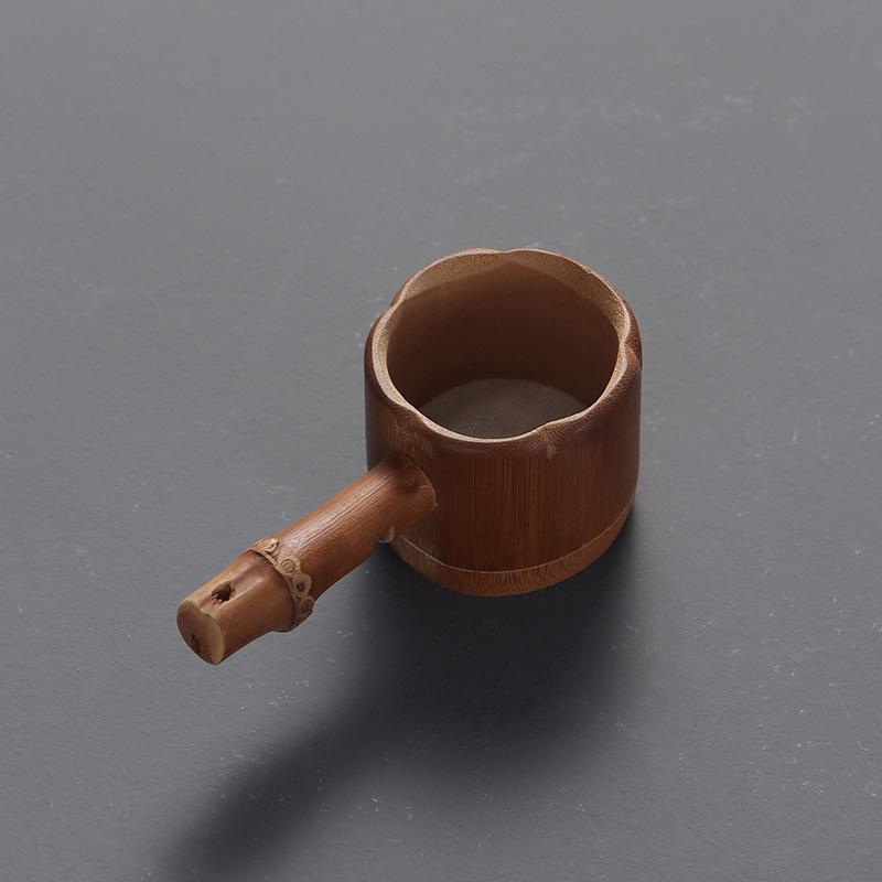 Bamboo Root Tea Strainer: Zen Kung Fu Tea Set Accessory, Six Gentlemen Bamboo Handicraft Filter.