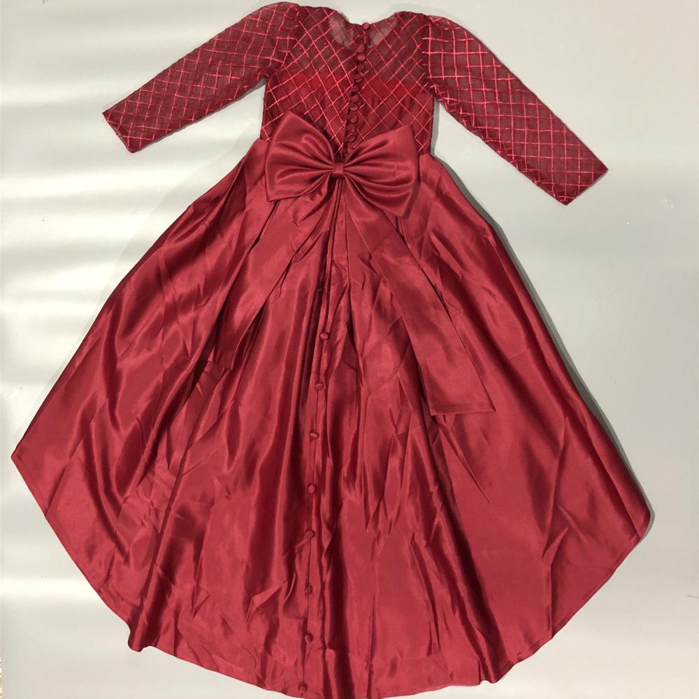 Kinder Prinzessin Langarm Formelles Hochzeits Blumenmädchen Kleid