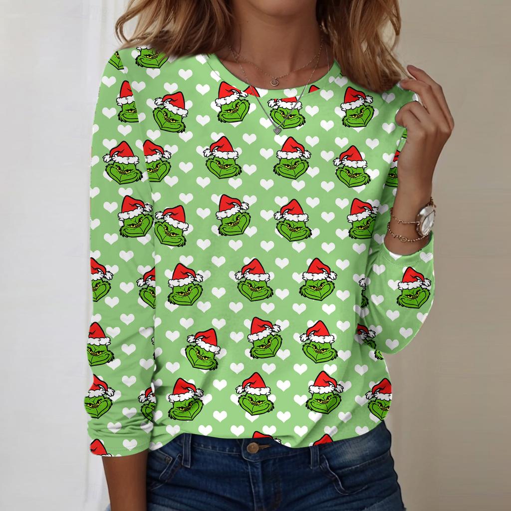 Košile s dlouhým rukávem pro ženy Roztomilý potisk Grafika Trička Halenky Běžné Velikosti Zásadní topy Pulovr