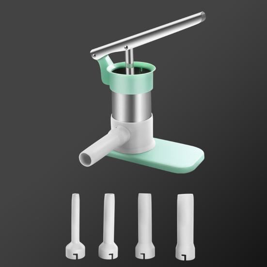 Manual Sausage Stuffer Stainless Steel Sausage Filling Machine with Nozzle Home Sausage Making Kit for Homemade Sausages