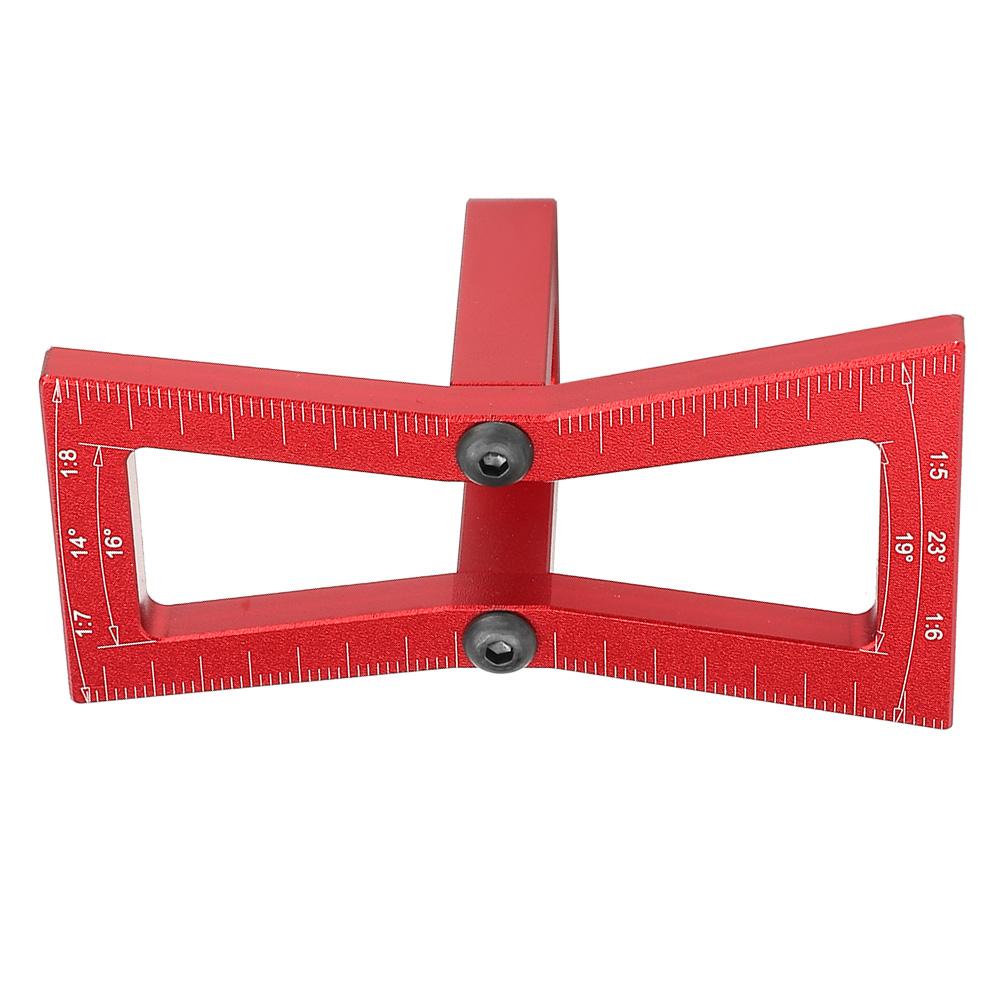 DIY Woodworking Dovetail Ruler Marker Wood Joints Gauge Guide Tool (1:5 1:7, 1:6 1:8) (Red)