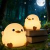 Chubby Duck Silicone Night Light: Soft Glow Bedside Lamp for Kids