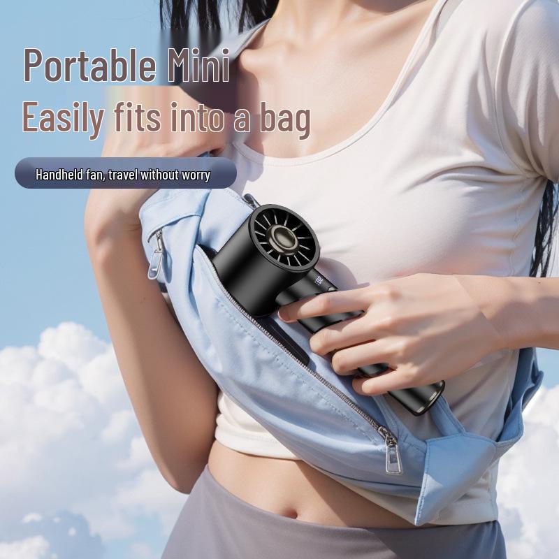 Portable Handheld Fan: Powerful Wind, Ice Cooling, 100 Speeds, Long Battery Life for Outdoor Travel