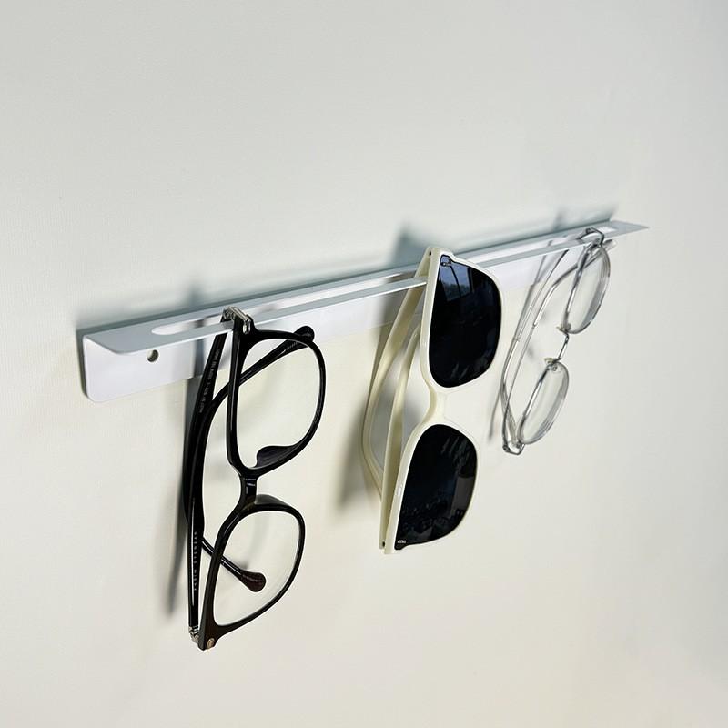 Wall Mounted Glasses Holder, Minimalist, Metal, Multiple Hooks + Durable Iron Alloy Construction with Sleek Finish