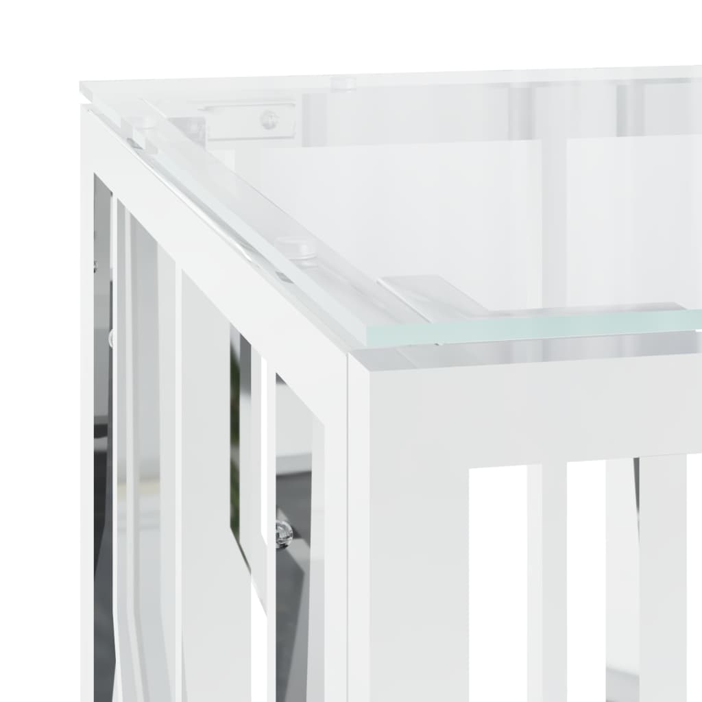  Coffee Table, 110x45x45 Cm, Stainless Steel and Glass