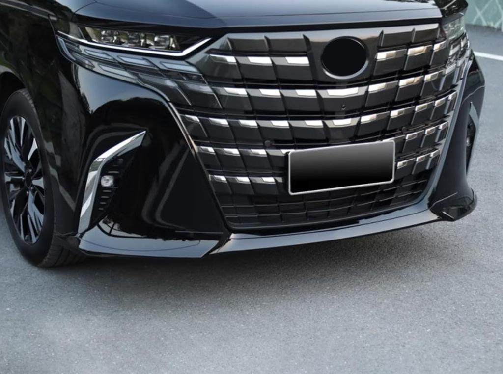 ZUNEIGUNG Front Bumper Garnish/Bumper Corner Covers for Toyota New Alphard (40 Series), Black, 3-Piece Set, Designed Exclusively for Toyota Alphard.