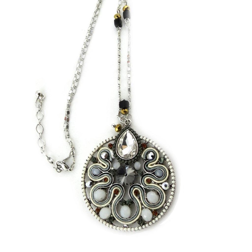 Les Trésors De Lily [M4195] - Gray 'Altai' Designer Necklace