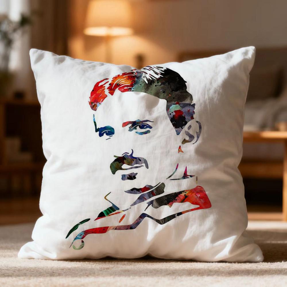 Popular NNikola Tesler Cushion Cover Soft Washable Pillow Case Multi-Scene for Couch Bed Travel Office Use
