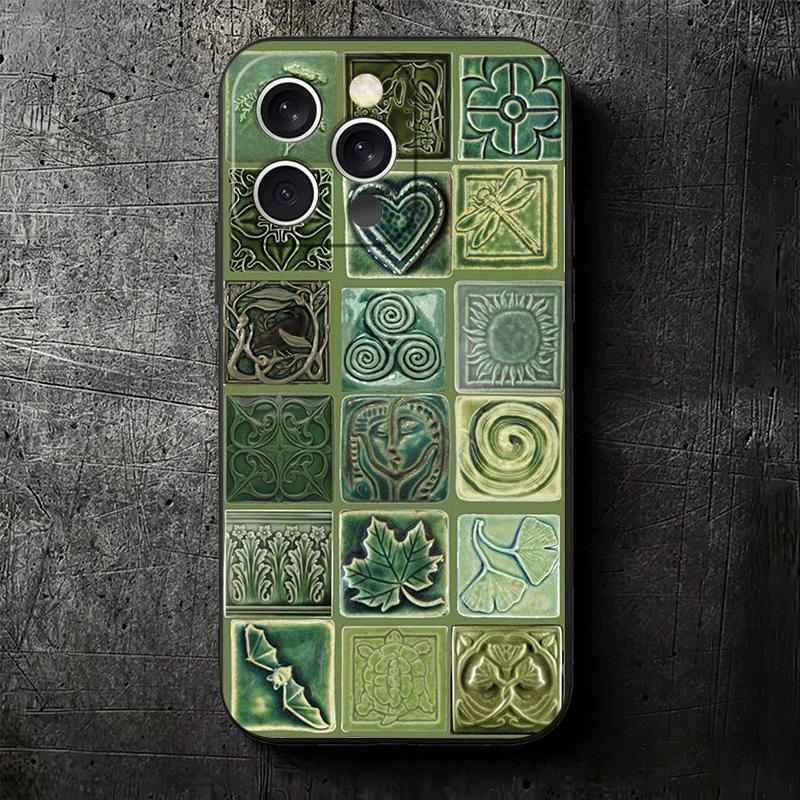Italian Sicilian Style Floral Pattern Soft Phone Case for iPhone 16 16E 17 Air 15 Pro Max 14 Plus 13 Mini 11 12 7 Black Cover Ba