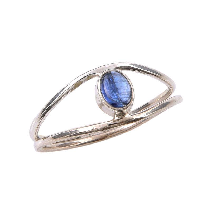 Natural Kyanite Gemstone Handmade 925 Sterling Silver Jewelry Ring Size 7.5 d5A47