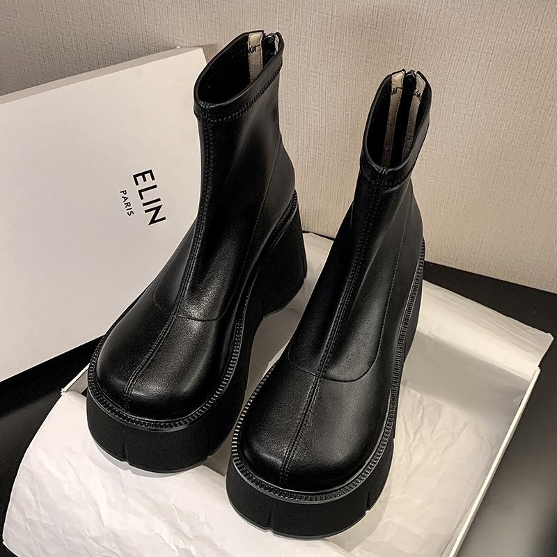 Fashion Brand New Gothic Style Sexy Elegant Chunky Platform Women Ankle Boots Big Size 43 Walking Comfy Woman Shoes Platform Shoes