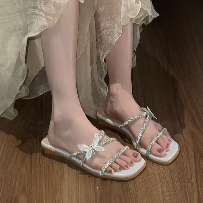 Fashion Fashionable and Minimalist Fresh Color Matching Exquisite and Versatile Color Blocking Design Women's Slippers