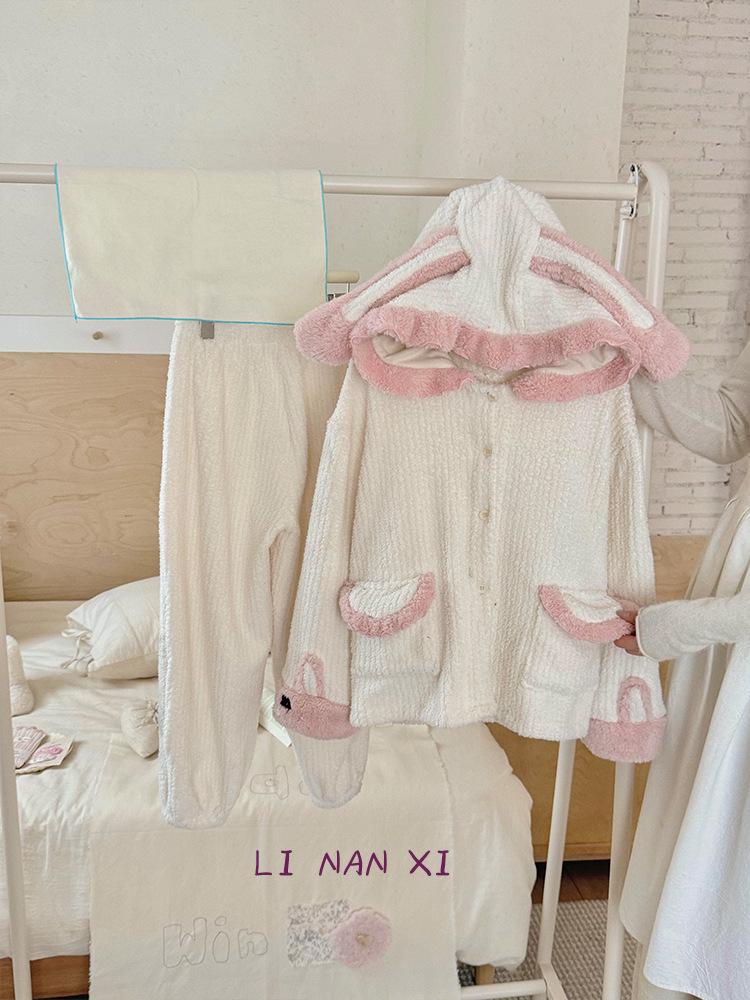 

88272 Девочки Флисовый Зимний Пижамный Комплект - Сладкое Кружево Комфорт Стиль 2025 90 cm