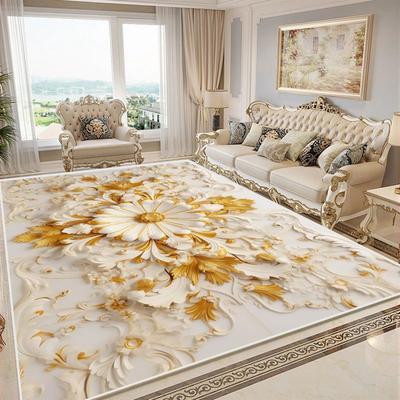 Flower 3D Luxury Large Carpet Sofa Area Decor Rug for Home Living Room Decoration Lounge Bedside Polyester Floor Decorative Mat