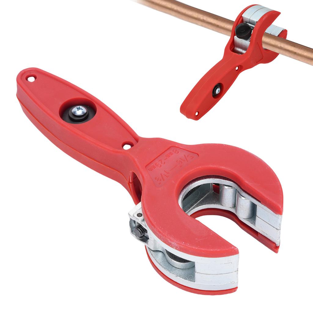 Ratcheting Tubing Cutter 2 in 1 Compact Pipe Cutters for Cutting PPR and Plastic Hoses 1Celsius4in To 7Celsius8in Copper PVC Metal Pipes
