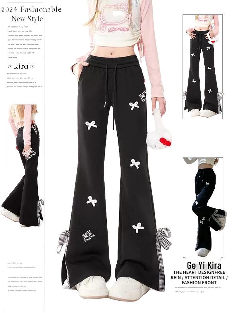 Süße Hose mit Schleife, hoher Taille und weitem Bein - Damen-Frühjahr/Sommer 2026 Trend