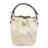 T Monogram Kiesel Metall Logo Kordelzug Leder Eimer Tasche Mini Damen Handtaschen Creme 169253-100