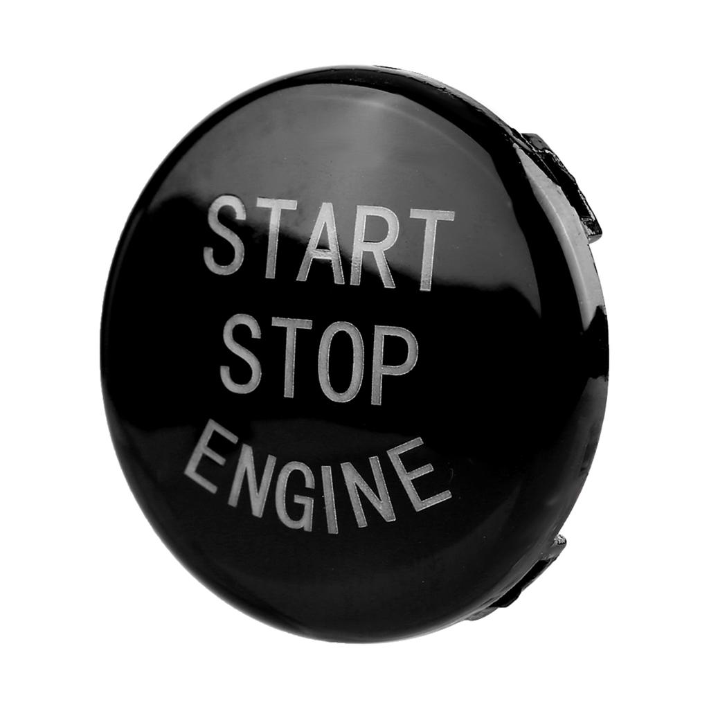 Car One Key Start Button Engine Ignition Switch Cover for BMW E Disk Bottom (Black)
