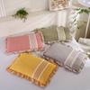 Korean Lace-Trim Cotton Buckwheat Pillow with Breathable Cover