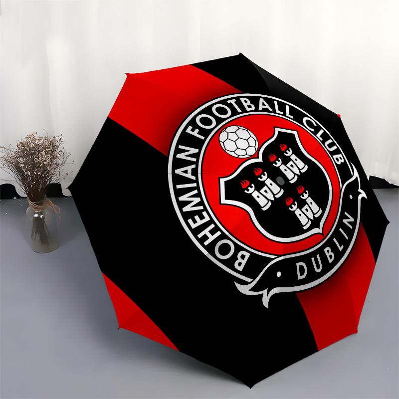 Bohemian Football Club, Dublin Automatic Opening and Closing, 8 rib Structure Portable Umbrella, Suitable for Men and Women in All Seasons