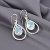 Sky Blue Topaz Gemstone 925 Sterling Silver Jewelry Handmade Hook Earrings 1.70" EE-96-5