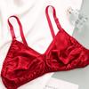 Silk Bra Thin Mulberry Silk Bra Wirefree Lightly Padded Comfortable Breathable Plus Size Bra Seamless Underwear for Women