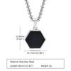 Einfache sechseckige Halsketten für Männer Jungen, Wasserdichter geometrischer Edelstahl-Anhänger-Halsband, Schwarzes Halsband für Männer Schmuck