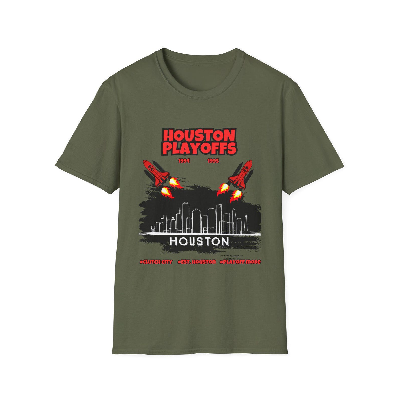 Houston Playoffs T-Shirt | Clutch City Rockets Basketball Tee S