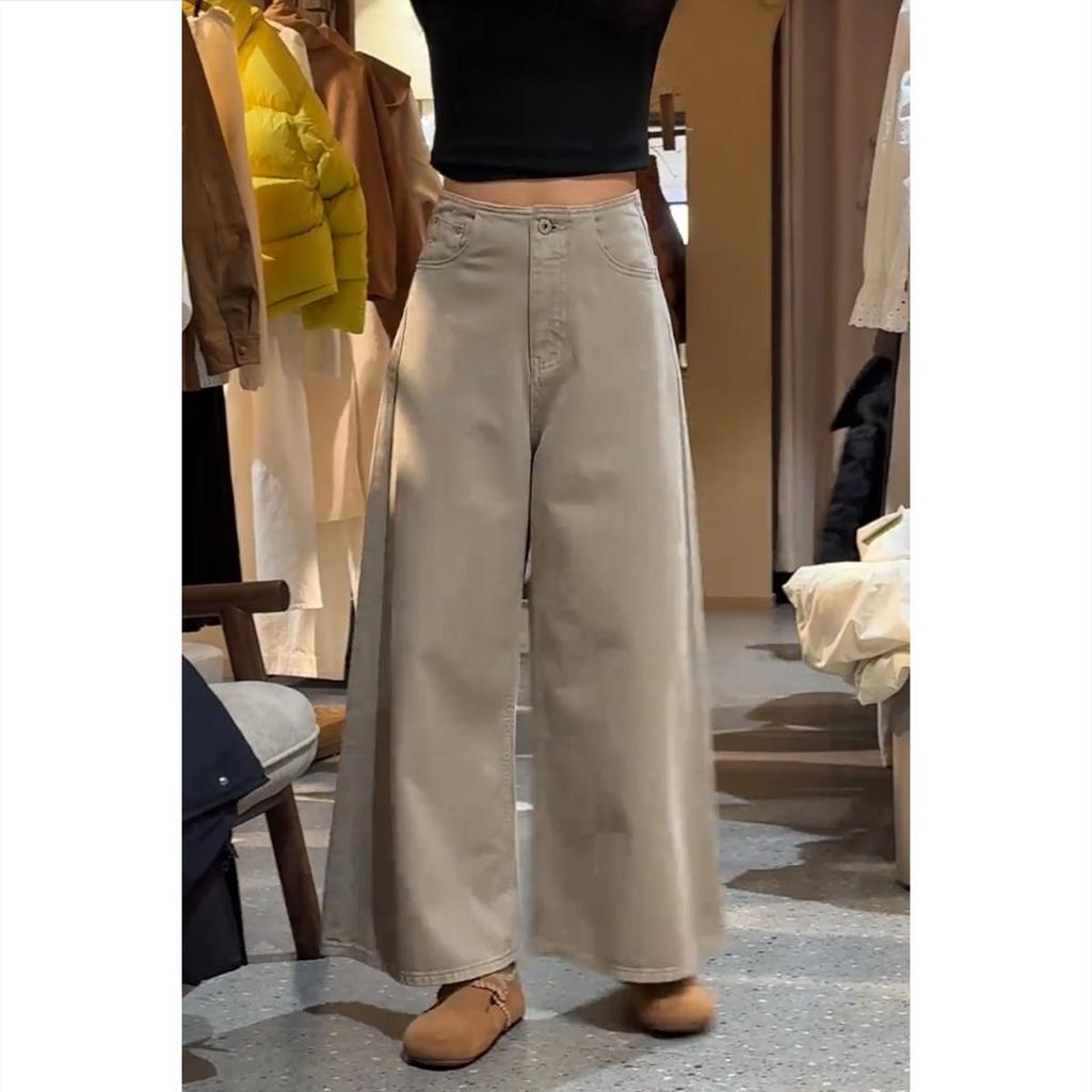 Spring High-Waisted Wide-Leg Slimming Jeans for Pear-Shaped Women