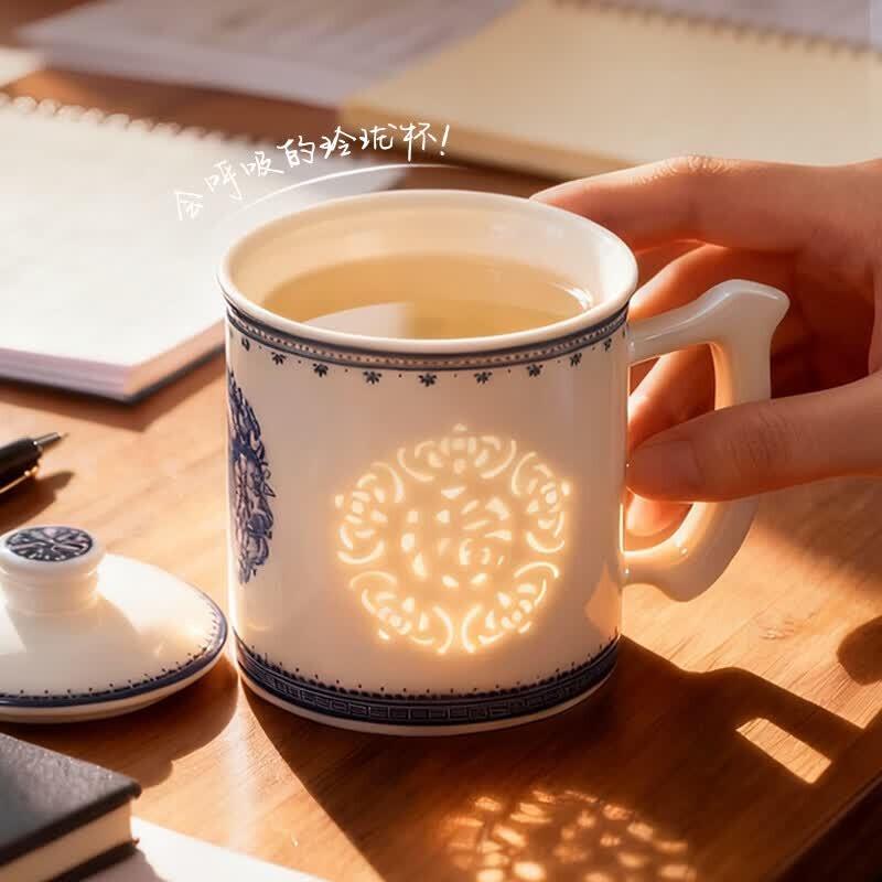 Jingdezhen Blue & White Linglong Porcelain Tea Cup