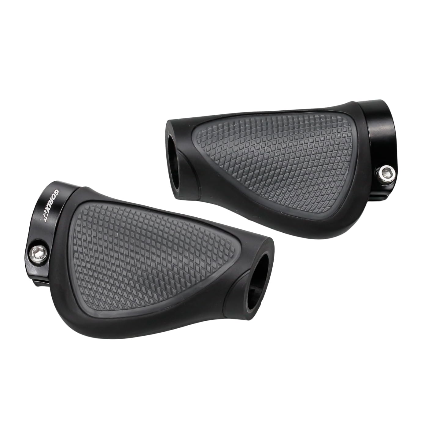 

GORIX Bicycle Grips Ergo Grips TPE 1 Fatigue MTB Handle Grips (Gorix) Lock-On [Long 133mm/Short 92mm] Reduction, Non-Sticky, Long-Distance Touring,