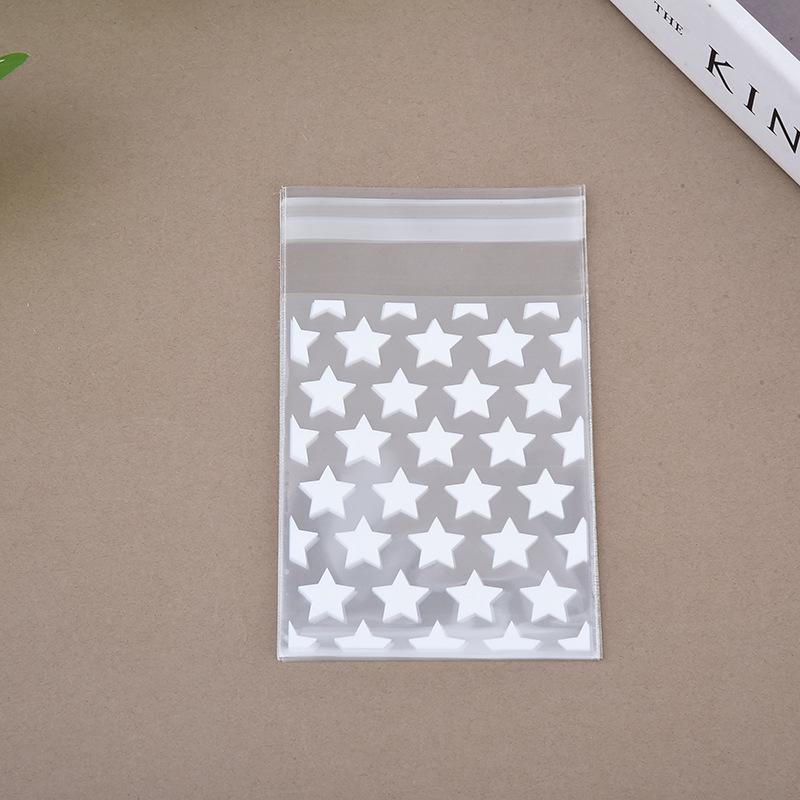 50-Piece Star Self-Adhesive Bags: Jewelry Earring Storage & Transparent Self-Sealing Press-On Nail Bags