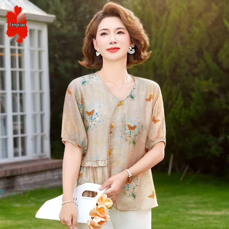 

Women s Elegant V-Neck Summer T-Shirt 5XL
