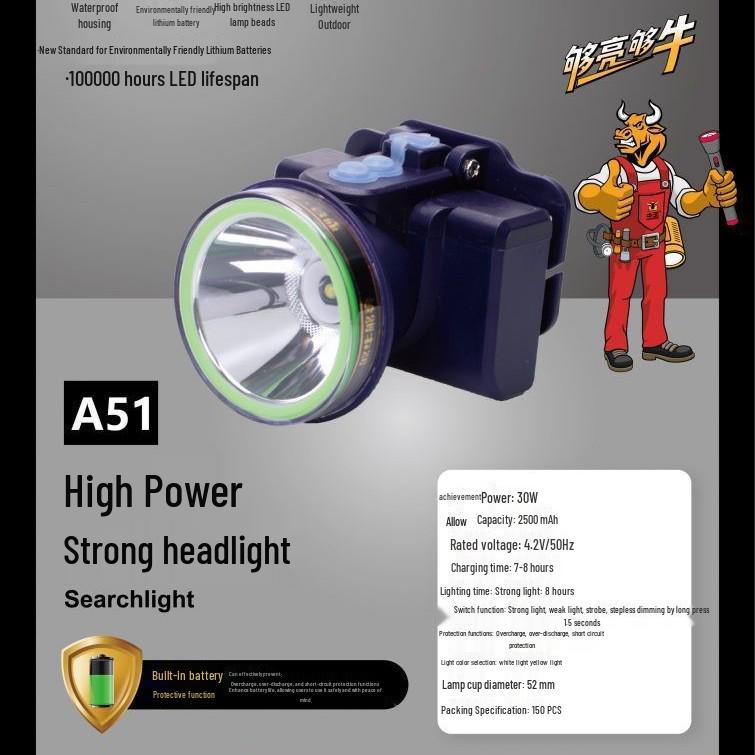 

Niuwang A9A10A11 Rechargeable LED Miner’s Headlamp - Super Bright, High Power, Waterproof, Long-Throw Flashlight, Yellow Light.