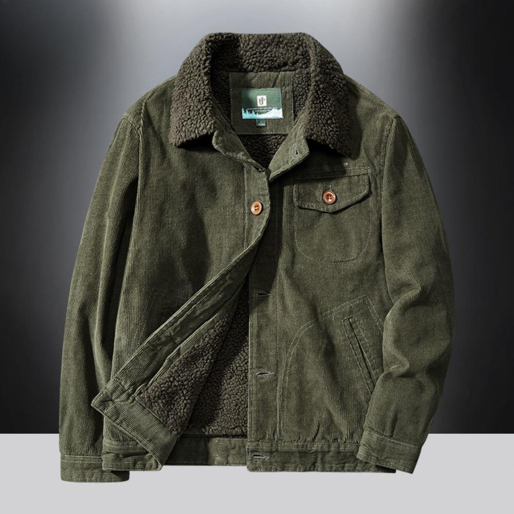 Lamb wool short coat men's winter thickened fur collar fleece tooling bomber jacket cotton coat lamb wool cotton coat