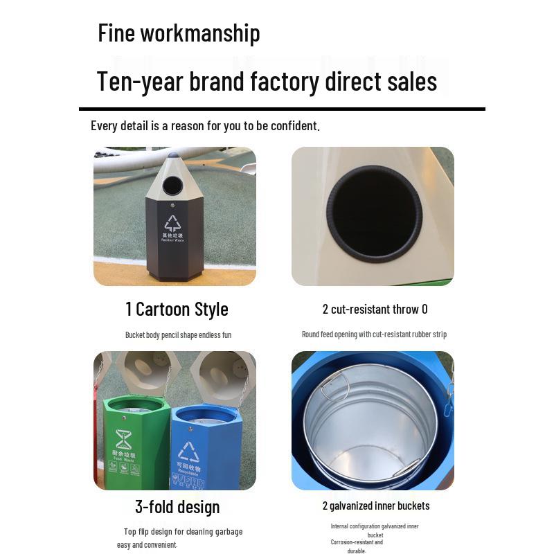 Cartoon Creative Outdoor Kindergarten Playground Trash Bin