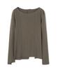 MILLO WOMEN Cutoff Incision T-Shirt [Cocoa]