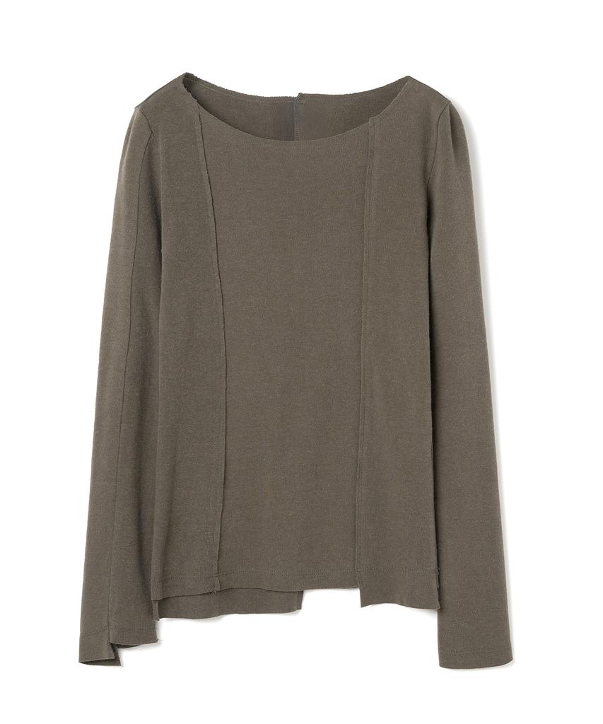 MILLO WOMEN Cutoff Incision T-Shirt [Cocoa]