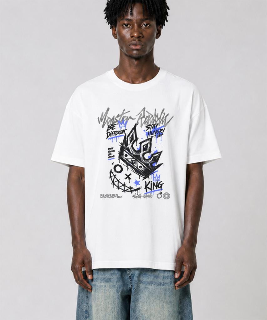 MONSTER REPUBLIC Crown Blue T-Shirt White_9180