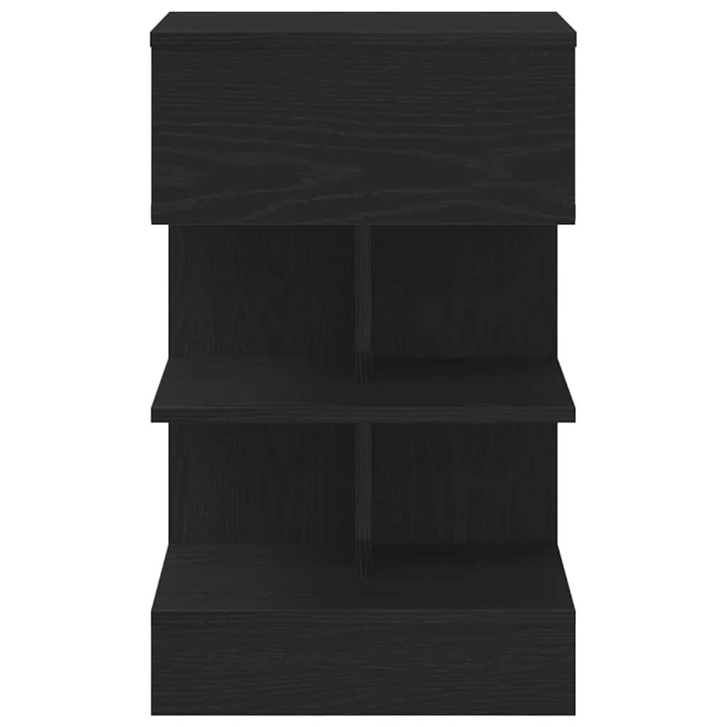 Nightstand Black Oak Look 40 x 35 x 65 cm Engineered Wood