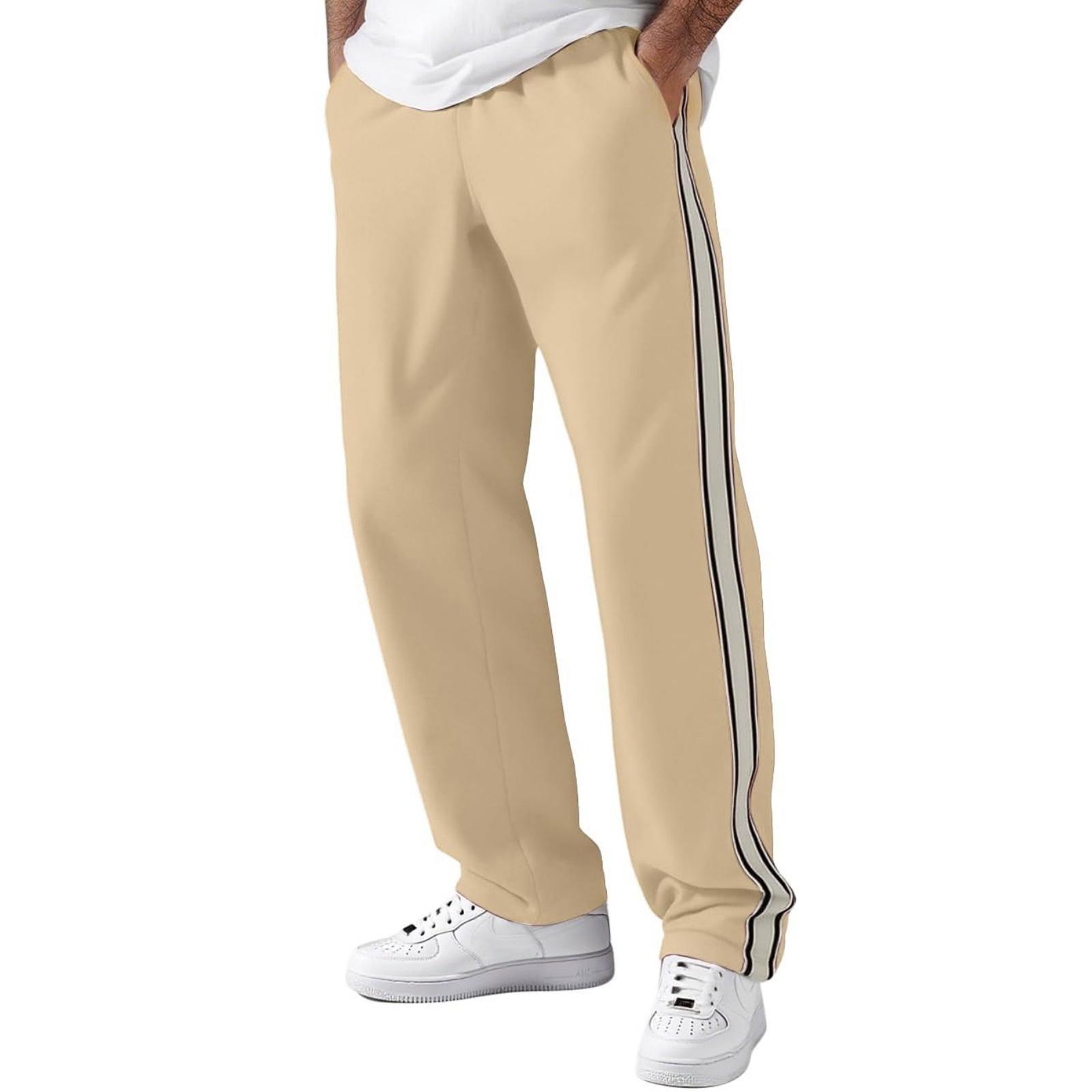 

Men s Striped Casual Sweatpants Lightweight Drawstring Waist Gym Trousers XL хакі